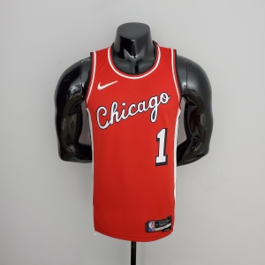 75th Anniversary 2022 Season Chicago Bulls ROSE#1 City Edition Red NBA Jersey