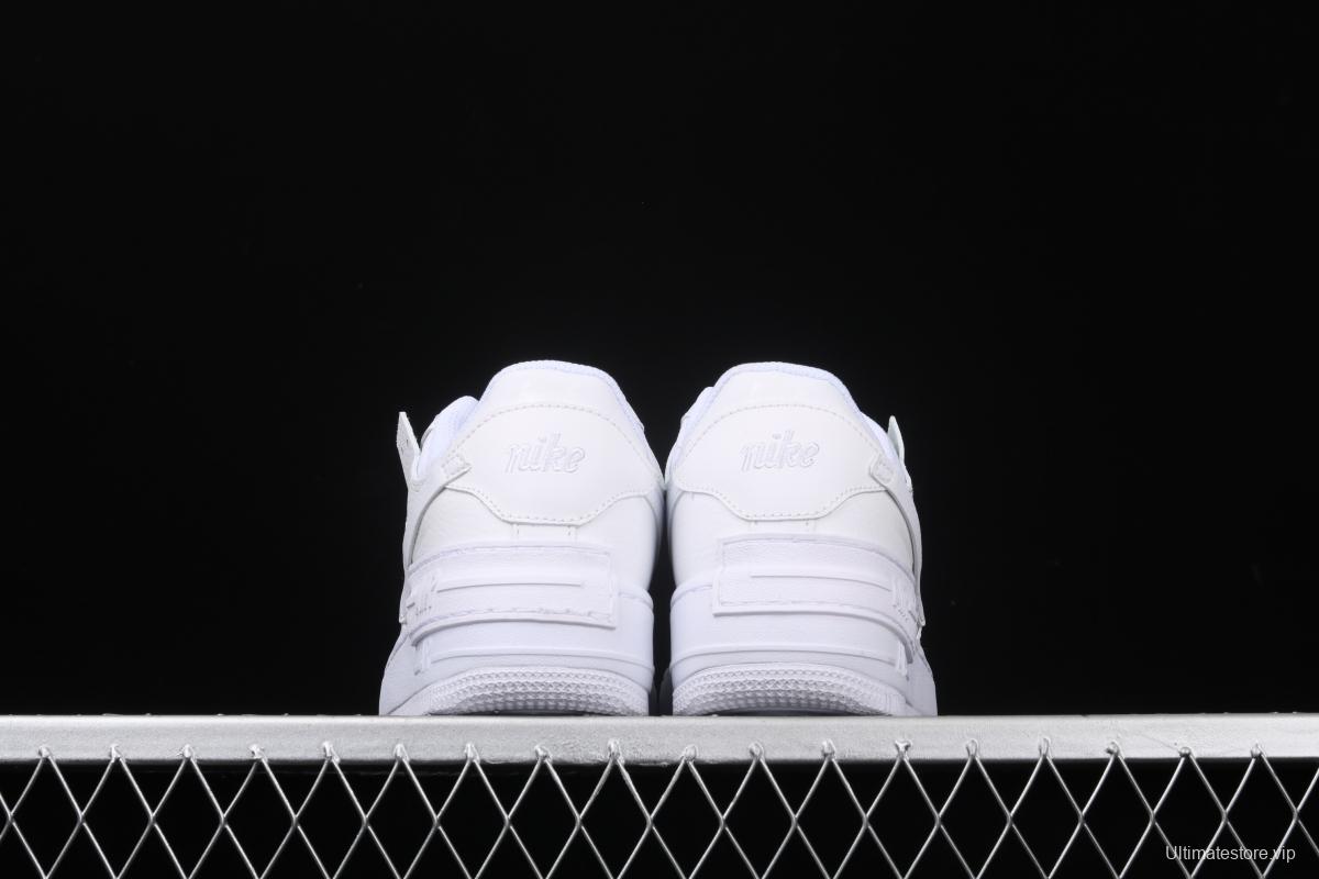 NIKE Air Force 1 ShAdidasow all white light weight heightened low-top white board shoes CI0919-100