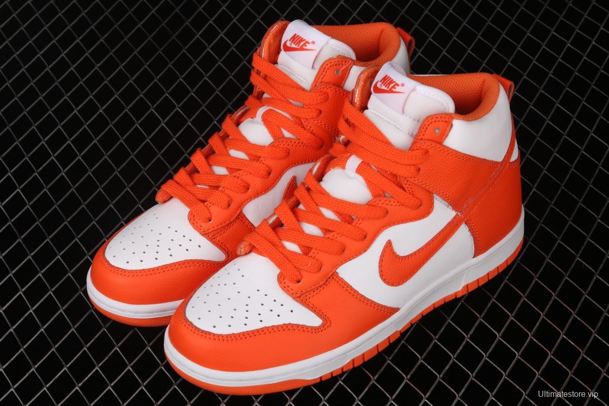 NIKE DUNK SB High Syracuse full-top white orange skateboard shoes 850477-101