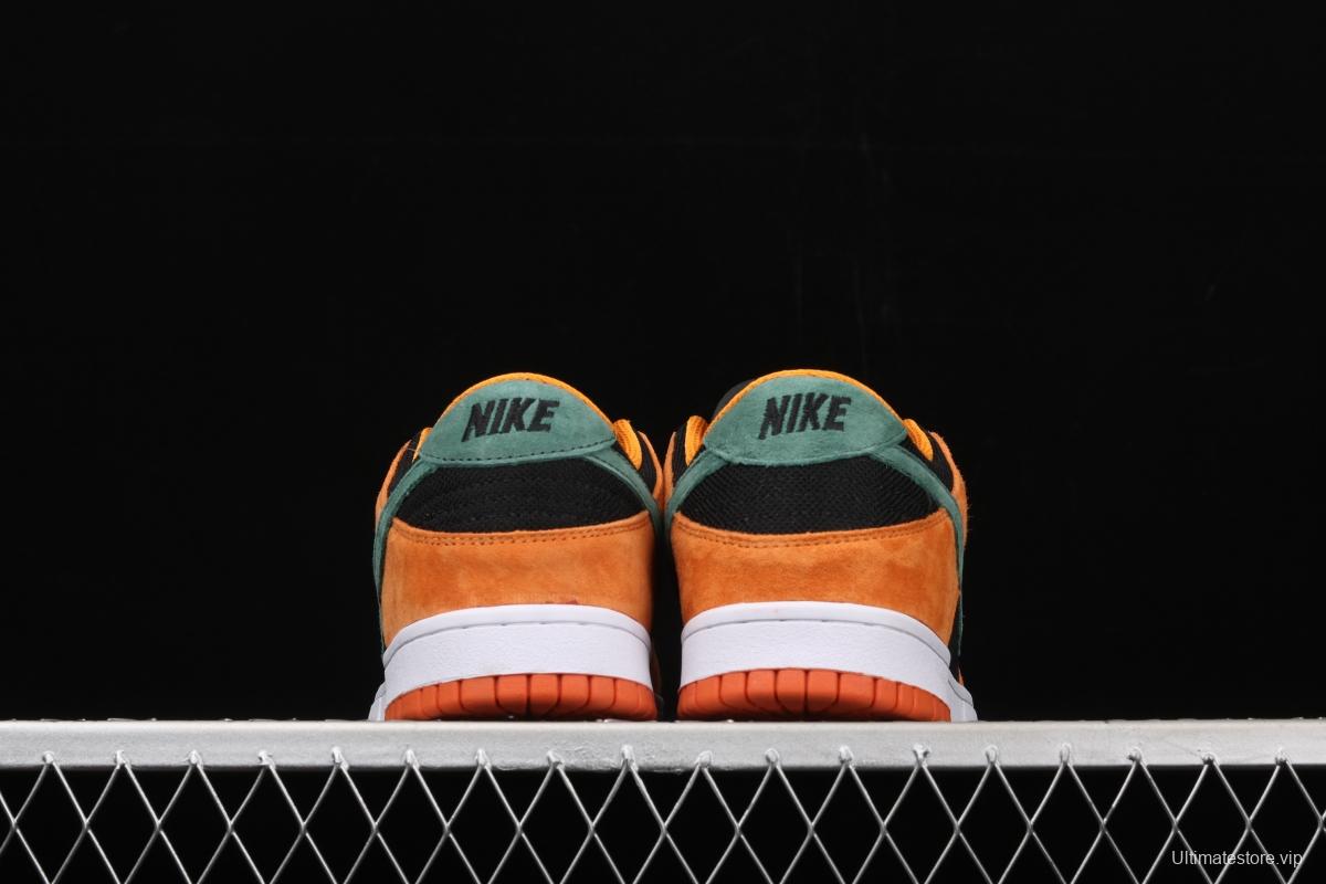 NIKE SB DUNK Low SP Ceramic dunk series carrot yellow and black low-side leisure sports skateboard shoes DA1469-001