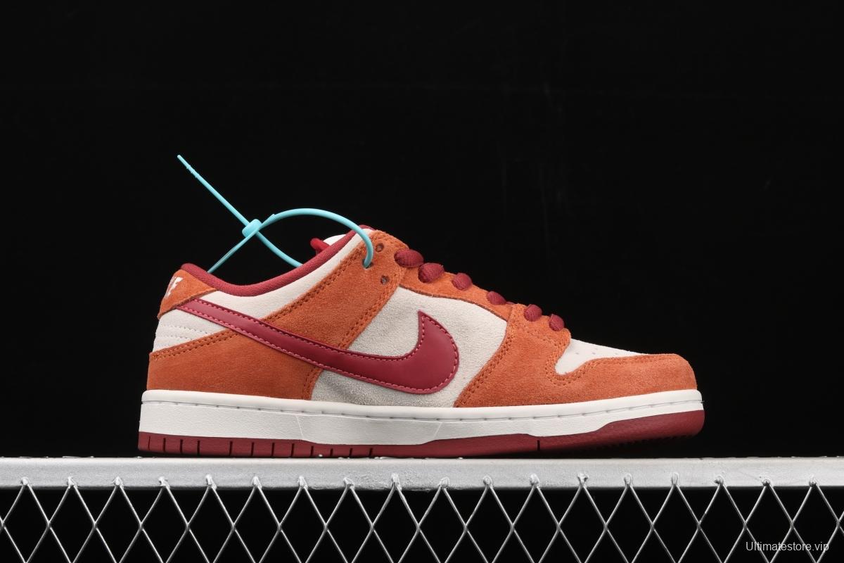 NIKE SB DUNK Low Pro brown-red color matching low-top casual board shoes BQ6817-202