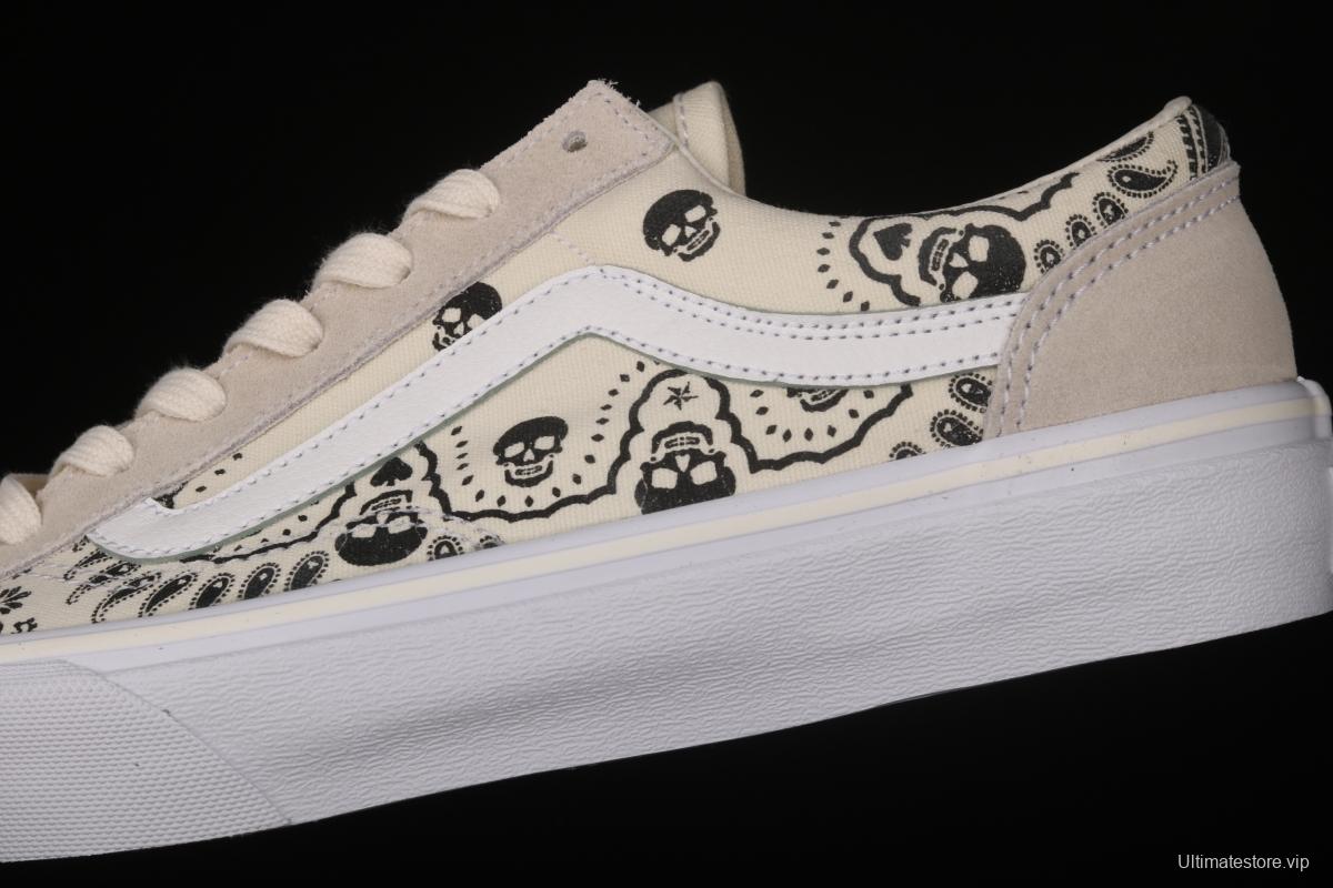 Vans Style 36 million skull print low side vulcanized canvas casual shoes VN0A4BVEN8K White Skeleton