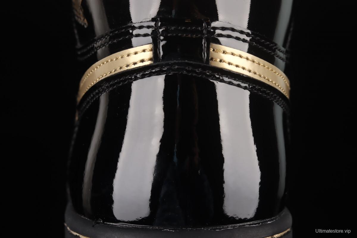 Air Jordan 1 High OG Metallic Gold black gold lacquered leather 555088-032