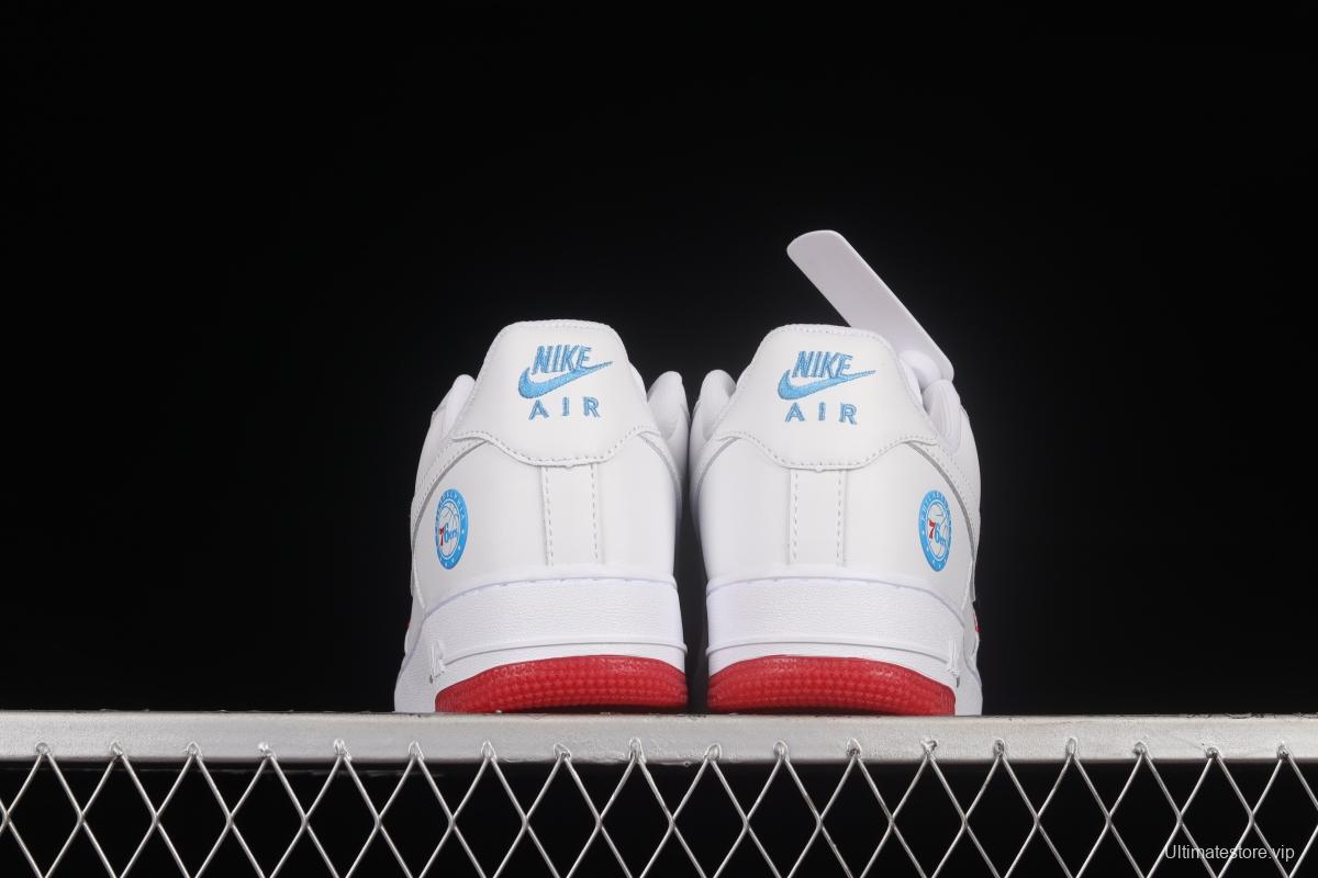 NIKE Air Force 1'07 Low Philadelphia 76ers white, blue and red low-top casual sneakers AI5958-300