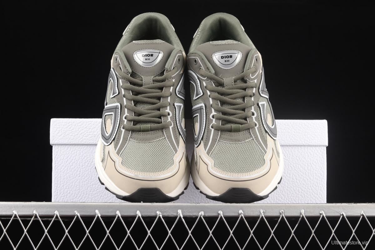 Dior B30 Microfiber Mesh B30 CD series sports shoes LY66140 Olive/Beige