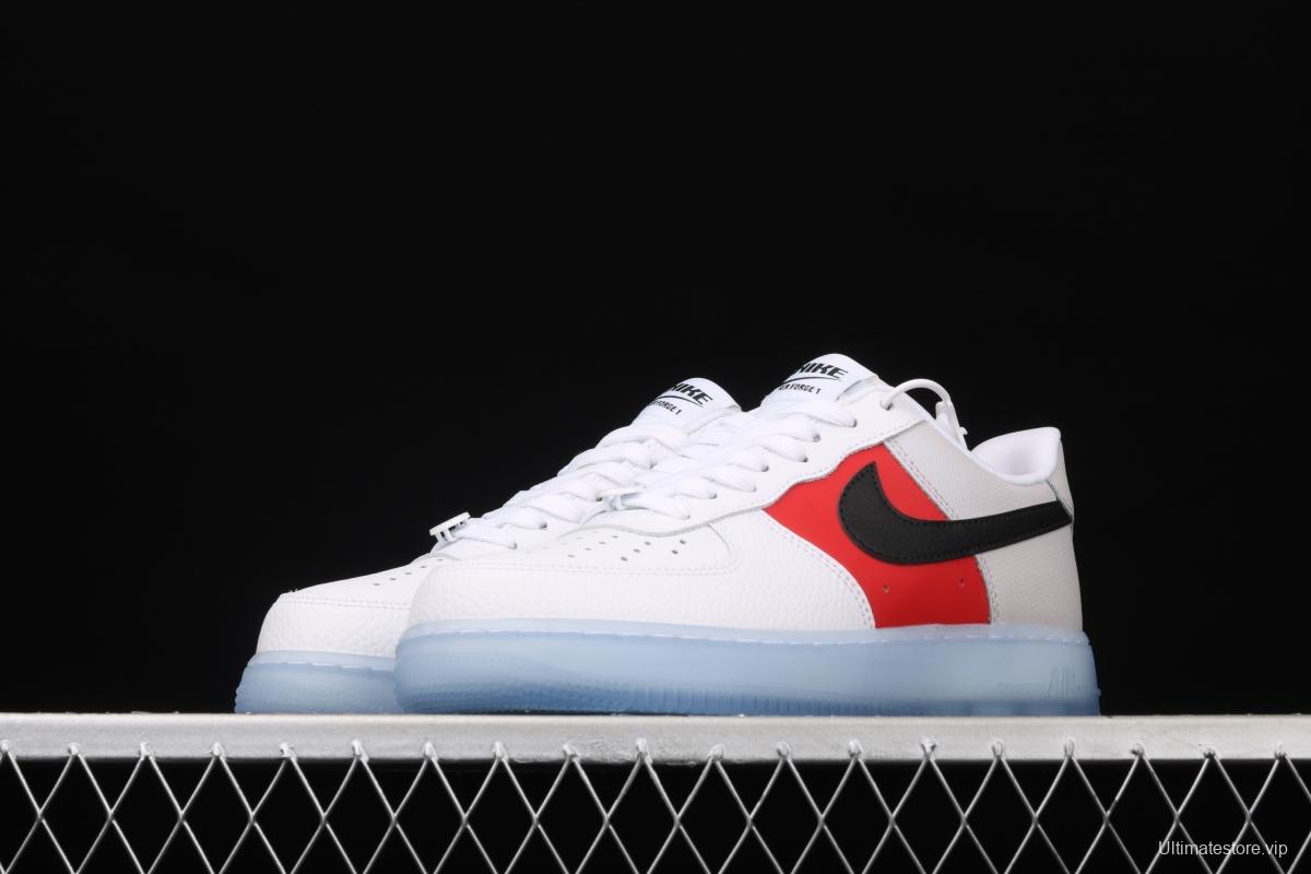 NIKE Air Force 1 Low white and red stitched transparent soles and low upper casual board shoes CT2295-110,