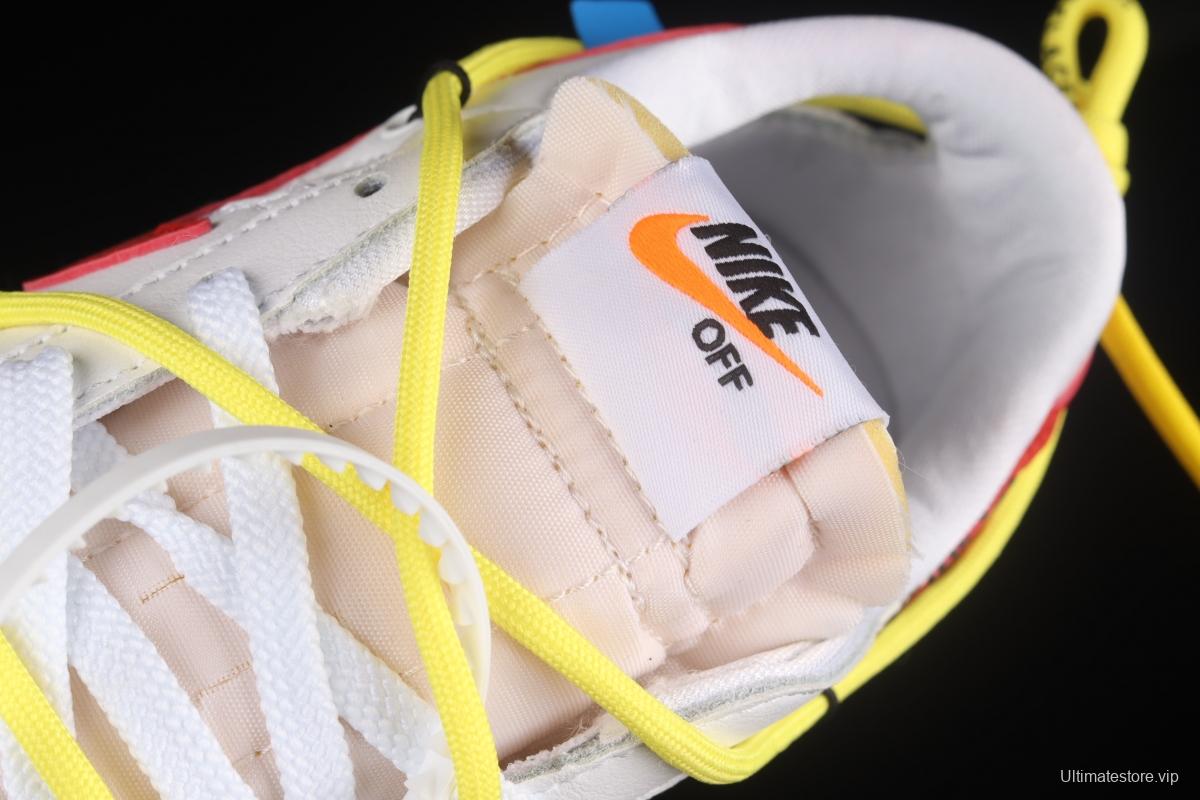 OFF-White x NIKE Blazer Low co-branded deconstruction style trailblazer low upper shoes DH7863-100