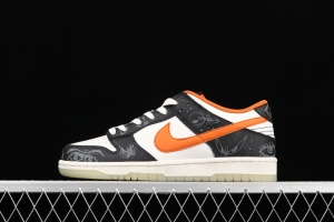 NIKE SB DUNK Low Halloween black, white and orange luminous Halloween SB rebound fashion casual board shoes DD3357-100