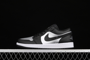 Air Jordan 1 Low low-top black silver culture leisure sports shoes DA5551-001