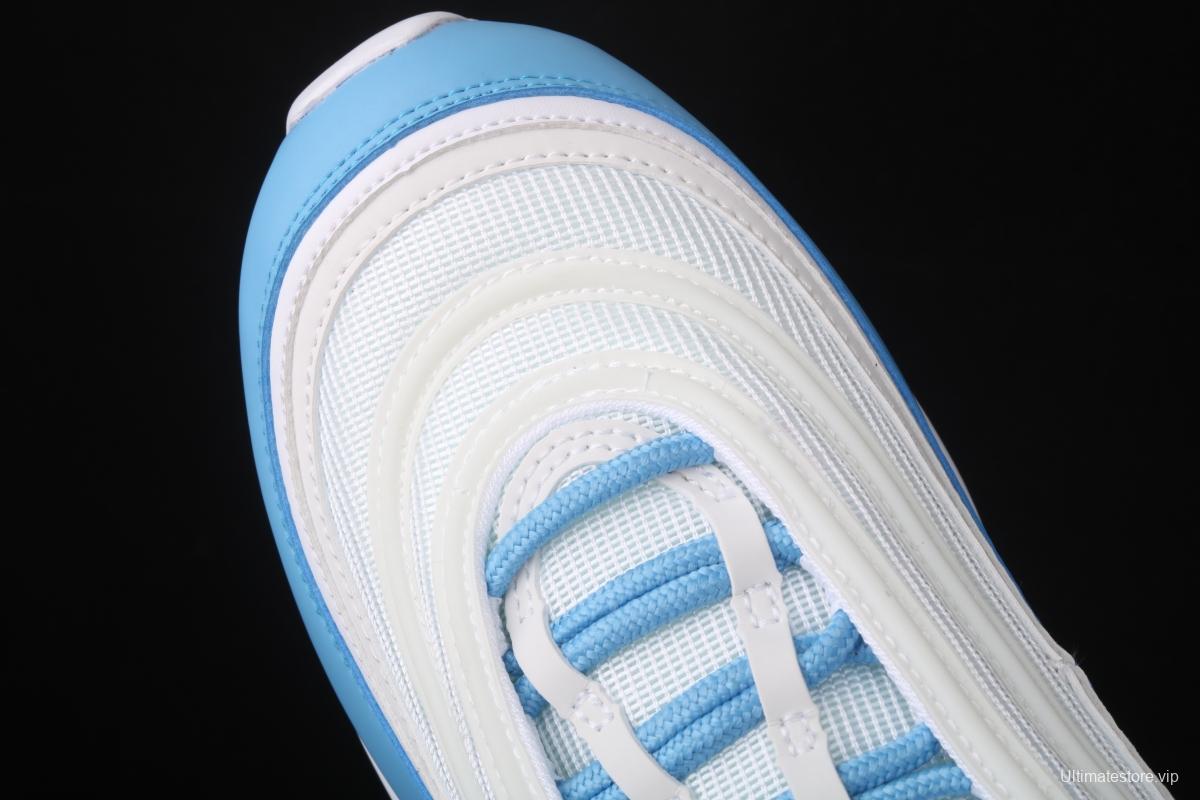 NIKE Air Max 97 Essential White Blue simple White Blue 3M reflective bullet Air cushion running shoes BV1982-101