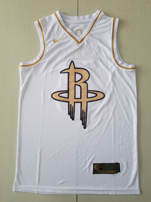 James Harden 13 White Golden Edition Jersey