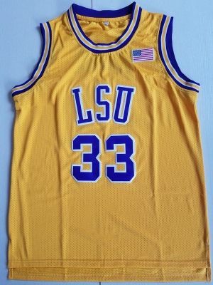 Shaquille O'Neal 33 LSU College Yellow Basketball Jersey