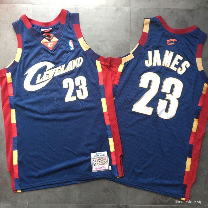 Men's LeBron James Navy Blue Retro Classic Team Jersey