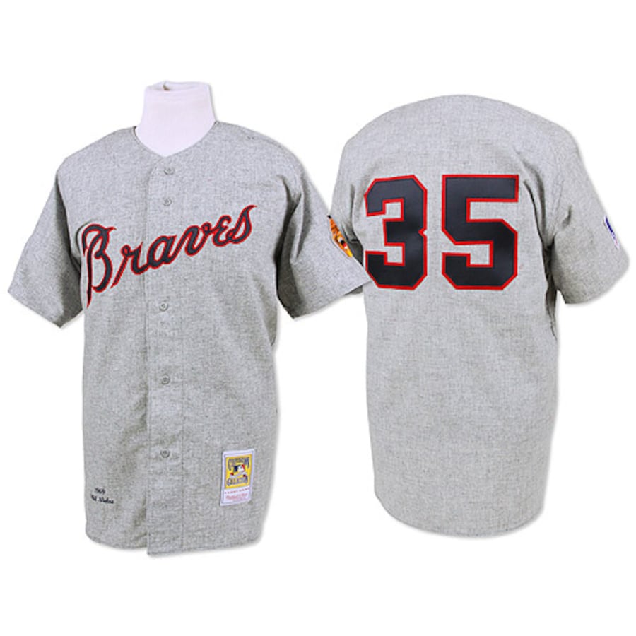 Men's 1969 Phil Niekro Gray Throwback Jersey