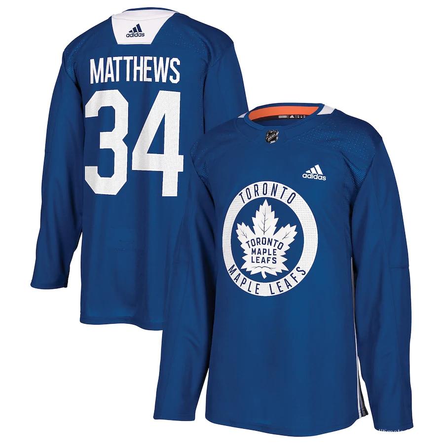 Men's Auston Matthews Royal Practice Player Team Jersey