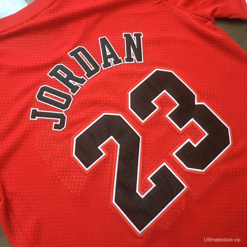 Men's Michael Jordan Red Retro Classic Team Short Sleeve Jersey