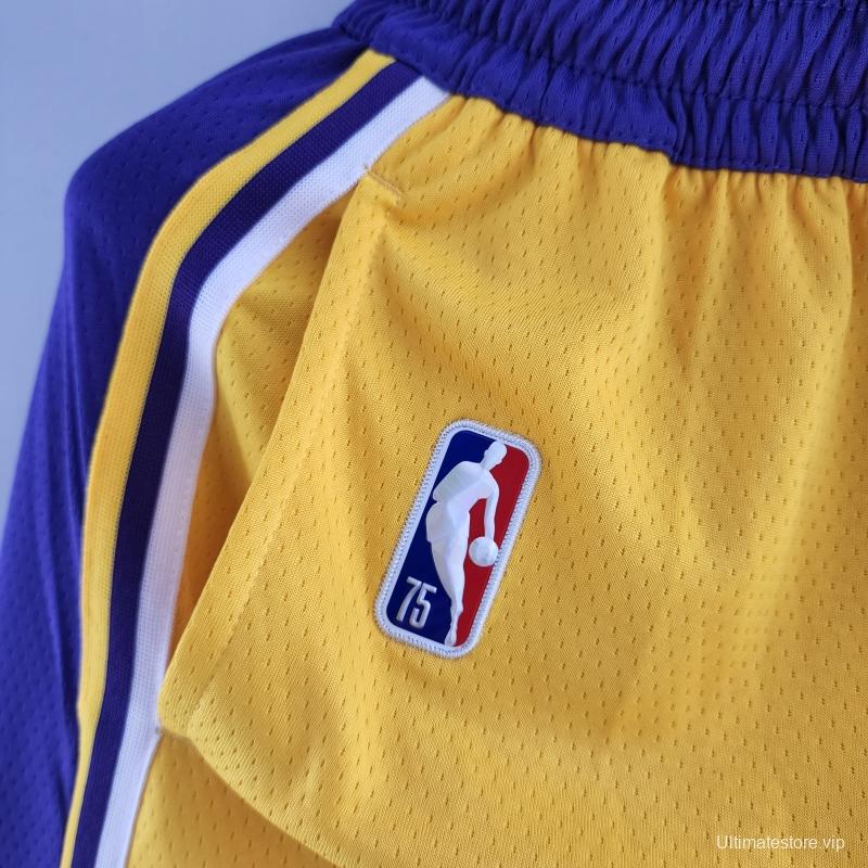 75th Anniversary Los Angeles Lakers Yellow NBA Shorts