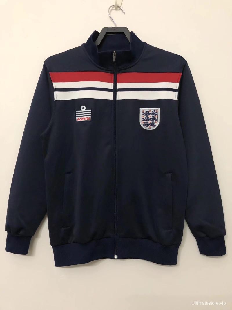 Retro 1982 England Navy Full Zipper Jacket