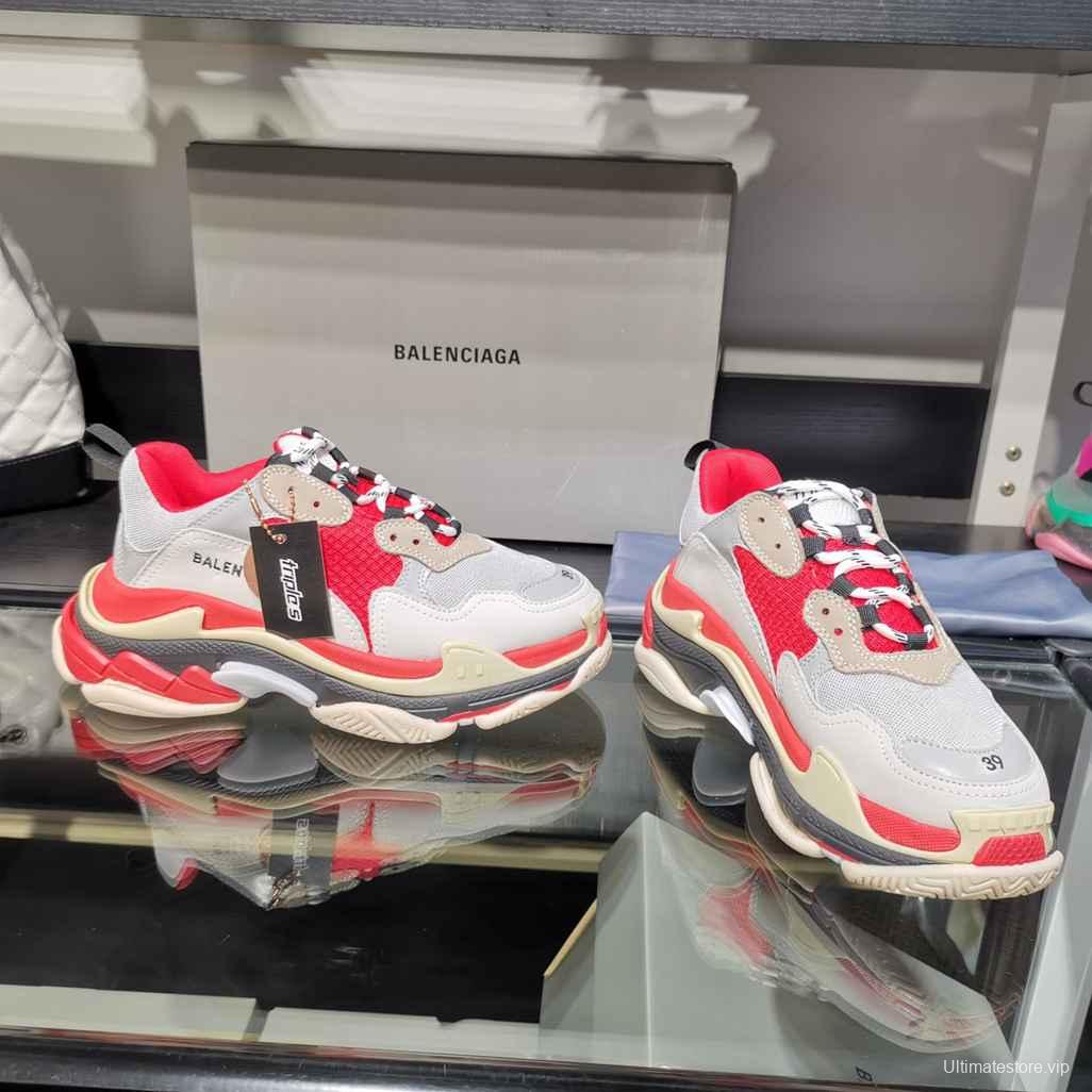 Men/Women Balenciaga Triple S Sneaker Red/Purple Item Ab5580330