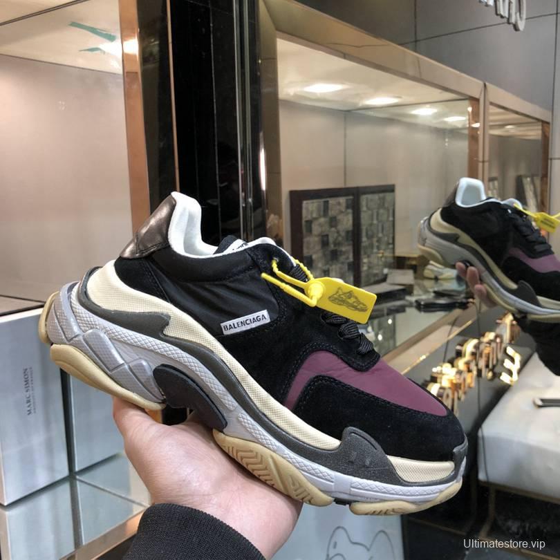 Men/Women Balenciaga Triple S Sneaker Black/Purple Item 6380340