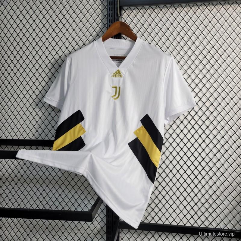 23-24 Juventus White Icon Jersey Embroidery Logo