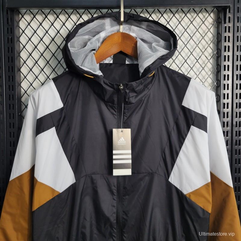 2023 Adidas Black White Brown Windbreaker