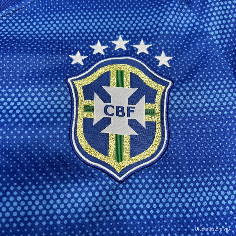 Retro 2014 Brazil Away Blue Jersey