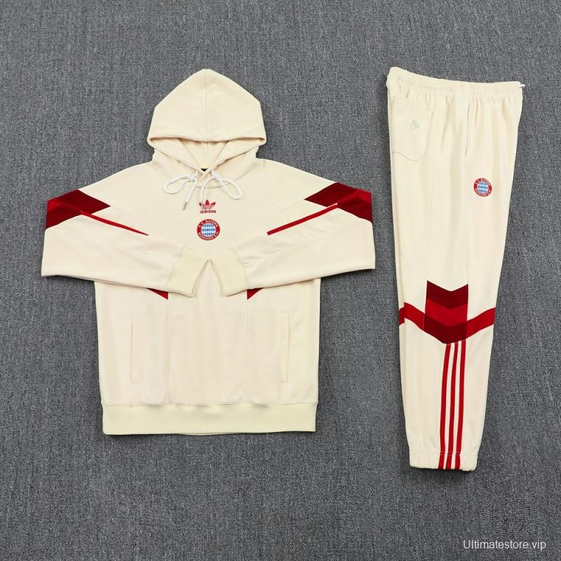 24/25 Bayern Munich Beige Hoodie Jacket +Long Pants