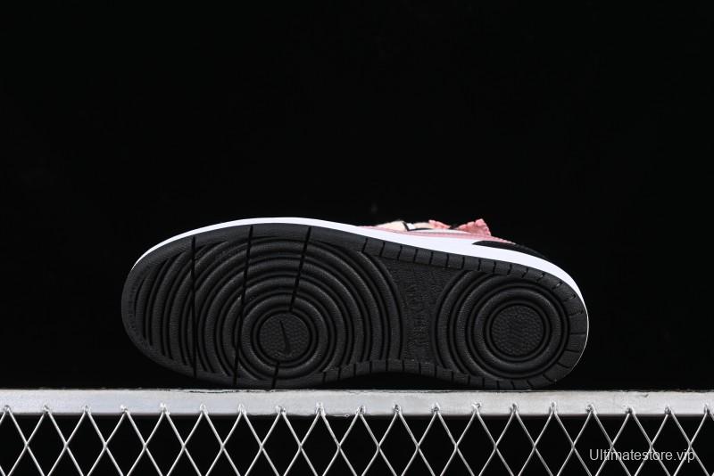Nike Court Borough Low 2 Retro Casual Sneakers in Dark Pink and Black - BQ5448-115
