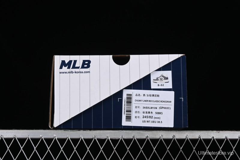 MLB Chunky Liner New York Yankees Hook & Loop Lightweight Platform Sneakers with 6cm Height Increase - 3ASXLM13N50BKS