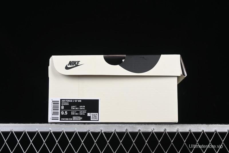 Nike Air Force 1 '07 Low Casual Sneakers with White & Blue Swoosh - CW2288-026