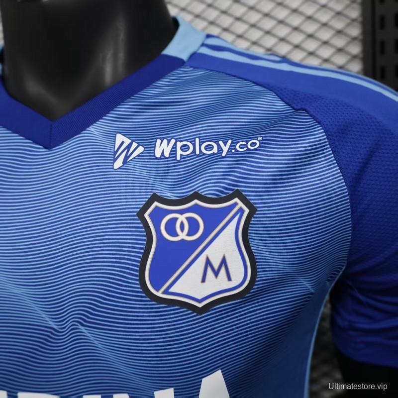 Player Version 25/26 Millonarios Blue with Andina Logo Design Home Jersey