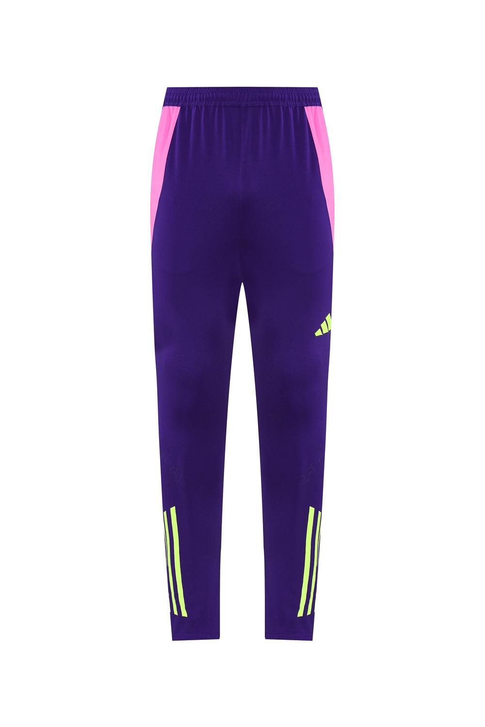 2025 Adidas Purple/Neon Green Half Zipper Jacket +Long Pants