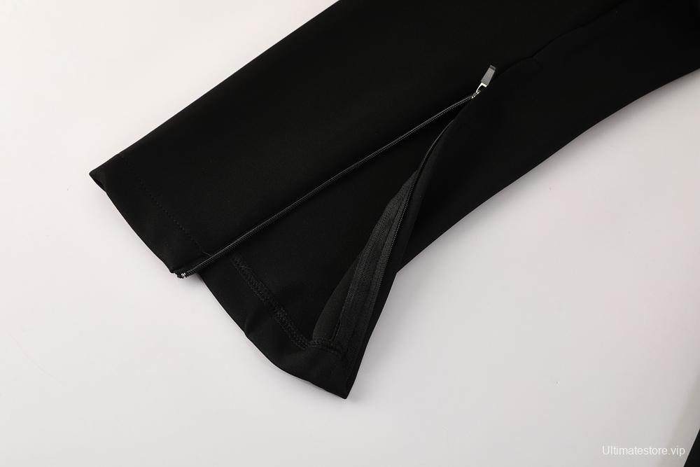 2025 Nike Black/Deep Grey Full Hoodie Zipper Jacket +Long Pants