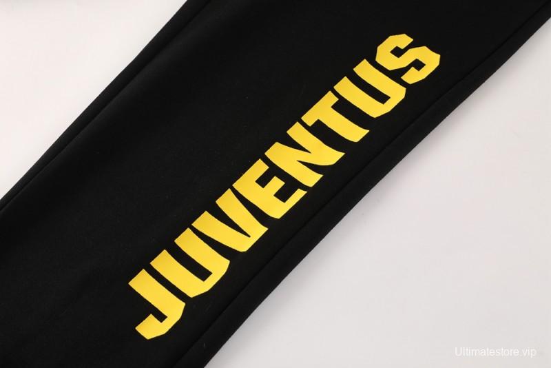 25/26 Juventus Black Hoodie Full Zipper Jacket + Long Pants
