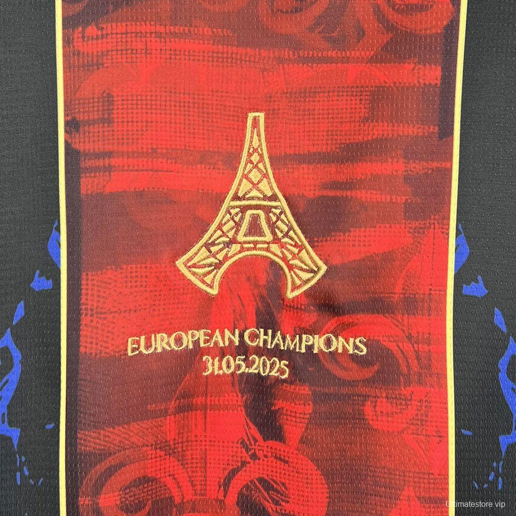 2025/26 Paris Saint-Germain (CAMPEONES DE EUROPA) Red And Blue Jersey