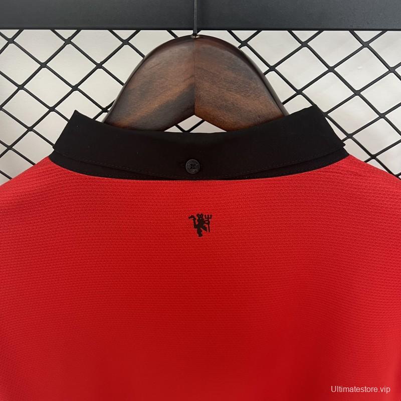 13/14 Retro Long Sleeve Manchester United Home Jersey