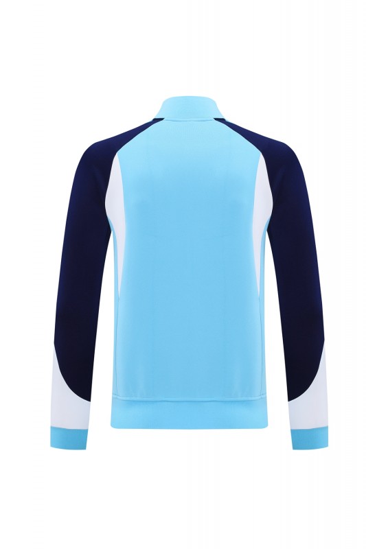 2025 Nike Air Tracksuit Set - Light Blue with Navy Accents Full Zipper Jacket + Long Pants