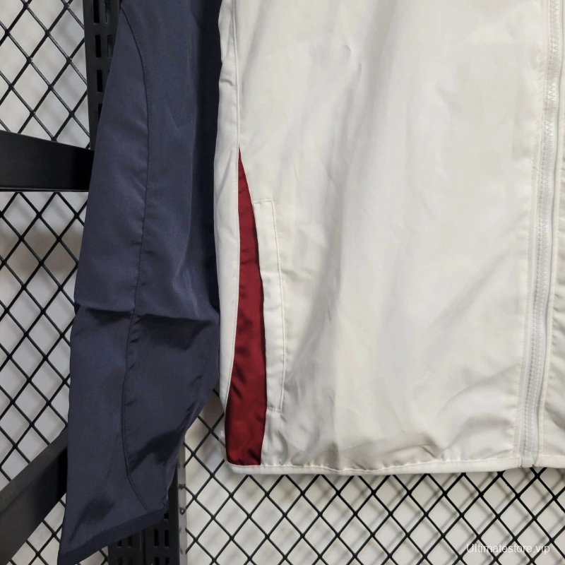 25/26 Manchester United Jacket White Windbreaker