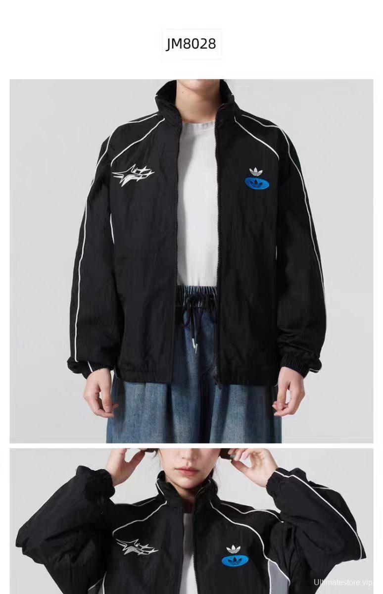 2025 Adidas originals Grey Full Zipper Windbreaker