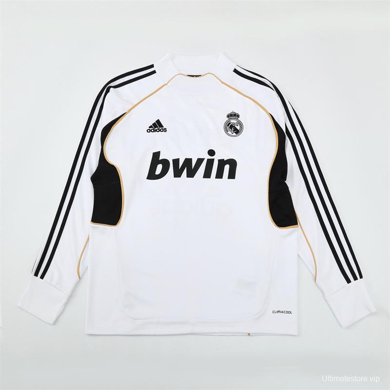 Retro 11/12 Real Madrid White Half Zipper Jacket+Long Pants