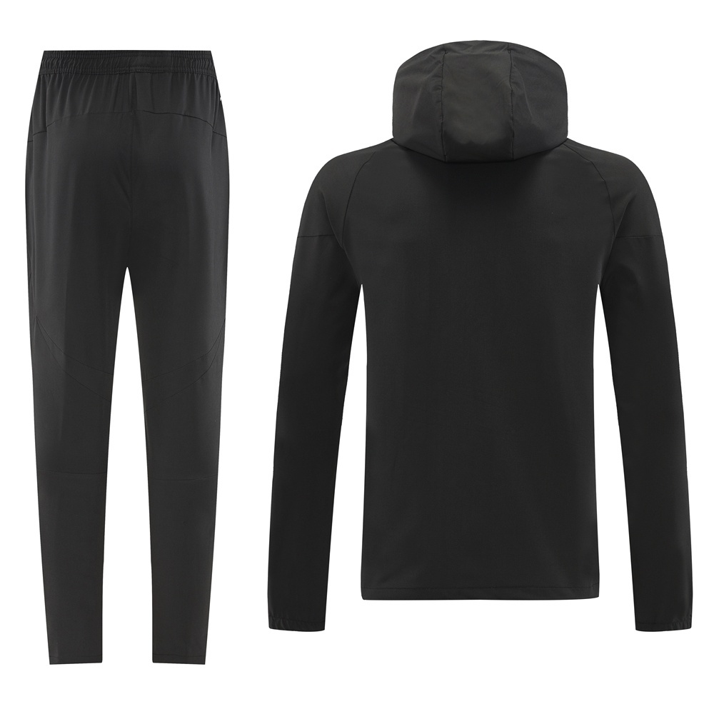 25/26 Adidas Black Hoodie Full Zipper Jacket + Long Pants