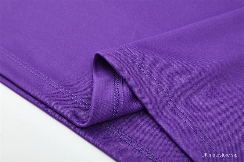 Retro 16/17 Real Madrid Purple Half Zipper Jacket+Long Pants