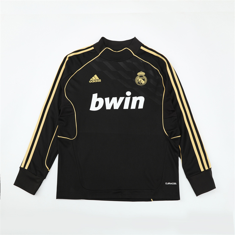 Retro 11/12 Real Madrid Black Half Zipper Jacket