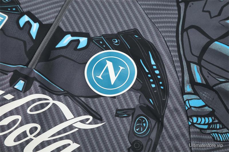 25/26 Napoli Black Grey Camouflage Half Zipper Jacket+Long Pants