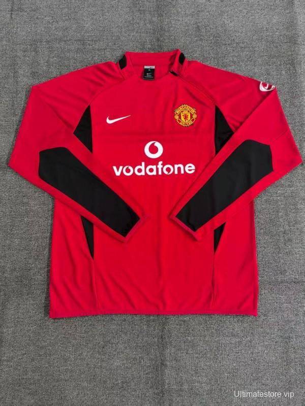 Retro 02/03 Manchester United Red Half Zipper Jacket