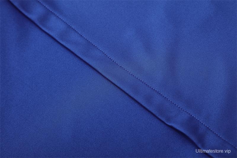 2002 Brazil Color Blue Half Zipper Jacket+Long Pants