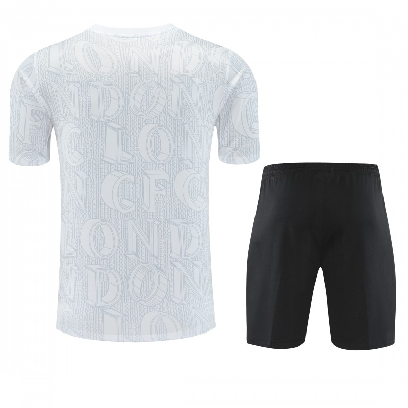 25/26 Chelsea White Short Sleeve Jersey+Shorts
