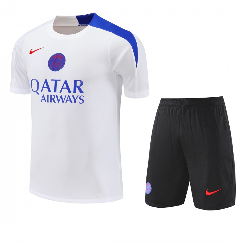 25/26 PSG White Short Sleeve Jersey+Shorts
