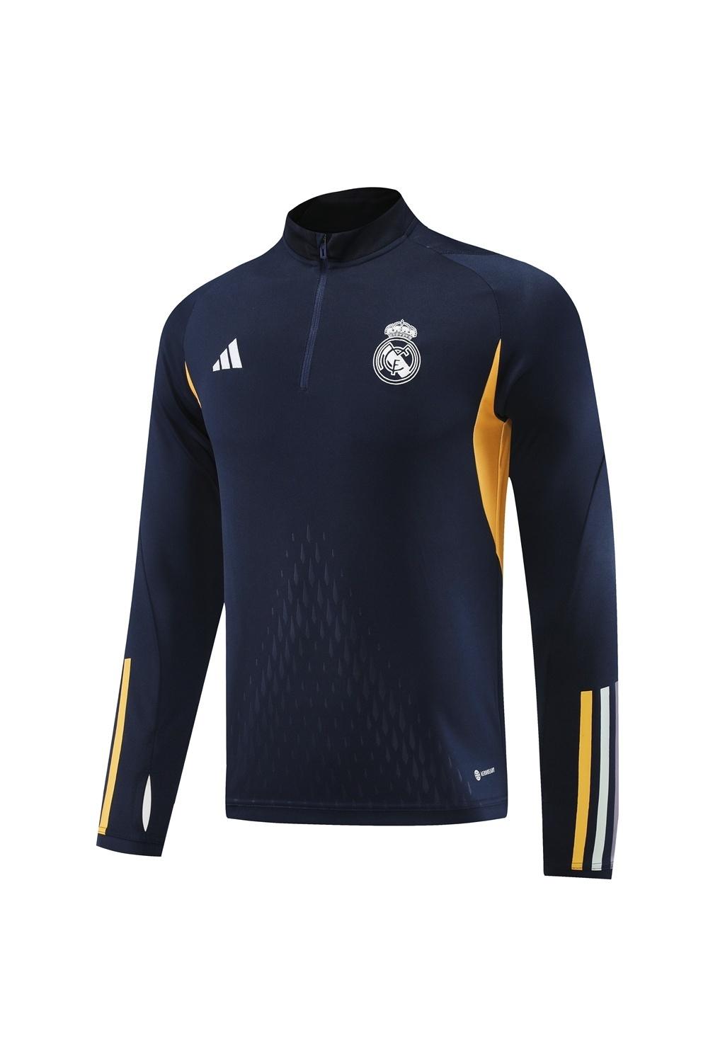 25/26 Real Madrid Royal Blue Half Zipper Jacket+Long Pants